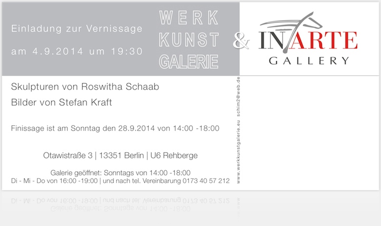 edge edge, werkkundtgalerie, inarte gallery, berlin, Roswitha Schaab, Stefan Kraft, Jochen Schimmelpenninck, Kunst, Berlin, Ausstellung, Vernissage